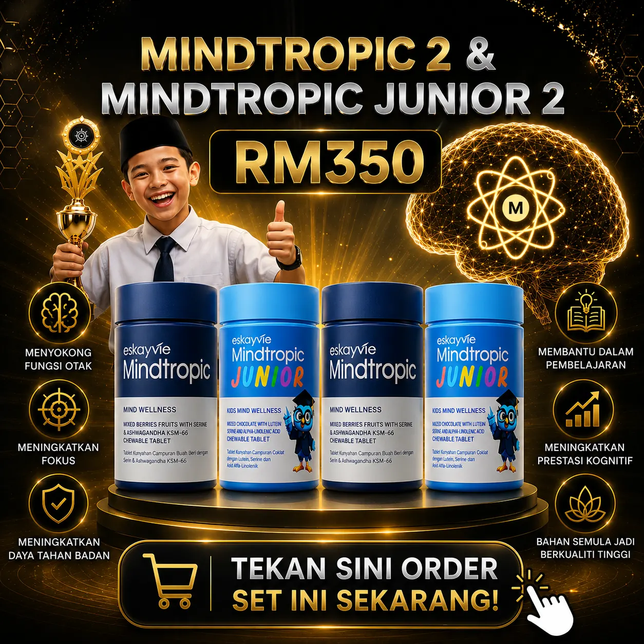 Pakej combo keluarga Eskayvie Mindtropic dan Mindtropic Junior